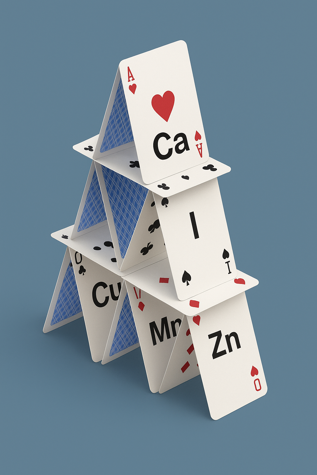 House of cards with nutrient cards